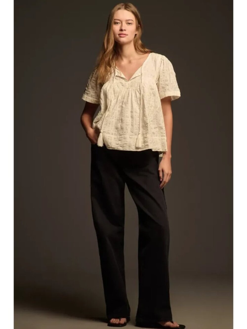 BNWT Porridge Short-Sleeve Luxury Swing Top with lining, size S - Picture 2 of 6